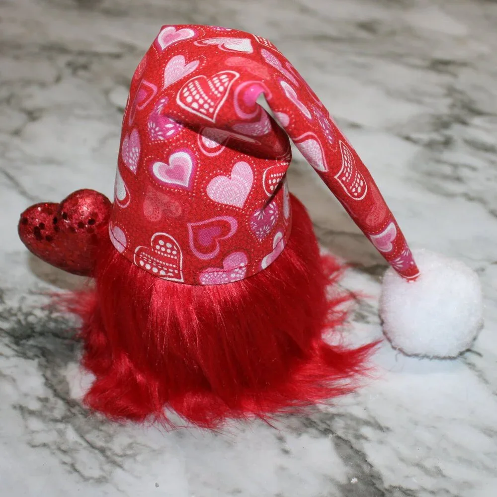 HAND CRAFTED Gnome Valentine's Day Hearts Air Freshener Cover Red Pink Gift
